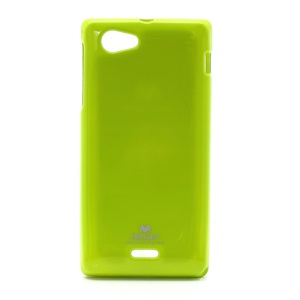 Mercury Glittery Powder Gel TPU Case for Sony Xperia J ST26i ST26a - Green