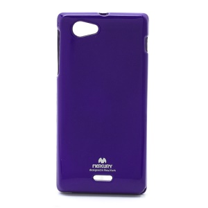 Mercury Glittery Powder Gel TPU Case Shell for Sony Xperia J ST26i ST26a - Purple