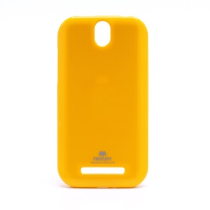 Mercury Glittery Powder TPU Gel Shell for HTC T528t One ST - Yellow