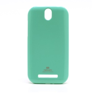 Mercury Glittery Powder TPU Gel Case for HTC T528t One ST - Cyan