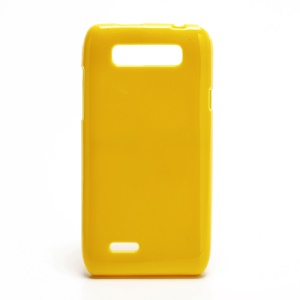 Glossy Flexible Jelly TPU Gel Case for Motorola XT788 - Yellow