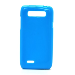 Glossy Flexible Jelly TPU Gel Case for Motorola XT788 - Blue