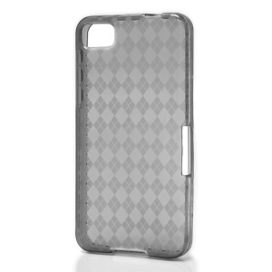 Translucent Grid TPU Jelly Case for BlackBerry Z10 BB 10 - Grey