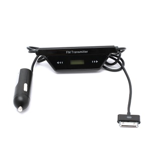Hands Free 30pin Adapter Car Charger FM Transmitter with Mic for iPhone iPad iPod