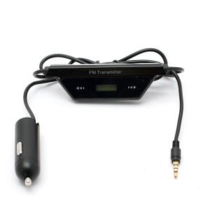 Universal 3.5mm Audio Plug In Car Charger FM Transmitter with Mic for Smartphone MP3 MP4