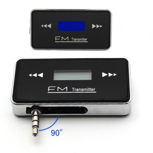 Universal 90 Degree Foldable 3.5mm Jack Mini Car Stereo FM Transmitter for iPod iPhone Samsung HTC Blackberry Etc