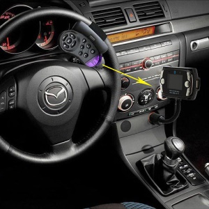Car Bluetooth Steering Wheel FM Modulator Transmitter MP3 Player USB/TF/SD/MMC