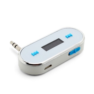 90-Degree Foldable 3.5mm Audio Jack In-car Handsfree FM Transmitter for iPhone iPod Samsung Sony etc