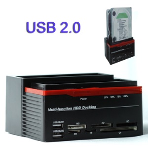 Multi-function 2.5/3.5 inch SATA HDD Docking,Support Sata USB Hub MS XD SD M2 TF CF Card Reader