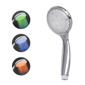 7 Colors Changing LED Shower Head Nozzle Electroplating Hand (5 LEDs)