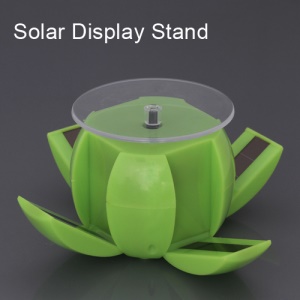 Foldable Rotating Solar Powered Display Stand Turn Table for Phone Jewelry Watch etc - Green
