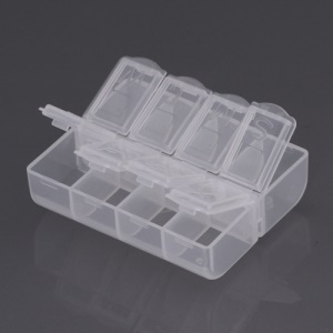Portable Storage Box 8 Compartment Plastic Tool Case (Size: 7.5 x 6.5 x 2.2cm)(E-301-1)