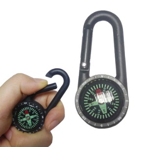 Rugged Carabiner Key Compass Clip Hiking Outdoor Travel