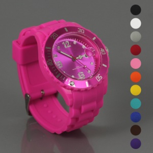 Fashion Unisex Calendar Silicone Band Quartz Wrist Watch