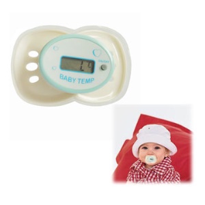 White Adorable Baby Nipple Thermometer with LCD Display
