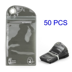 50PCS/Pack Plastic Zip-lock Packaging Bag with Hang Hole for iPhone 5 Samsung i9300 Cases, Size: 16 x 9.5cm - Grey