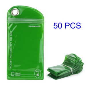 50PCS/Pack Plastic Zip-lock Packaging Bag with Hang Hole for iPhone 5 Samsung i9300 Cases, Size: 16 x 9.5cm - Green