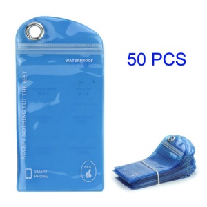 50PCS/Pack Plastic Zip-lock Packaging Bag with Hang Hole for iPhone 5 Samsung i9300 Cases, Size: 16 x 9.5cm - Blue