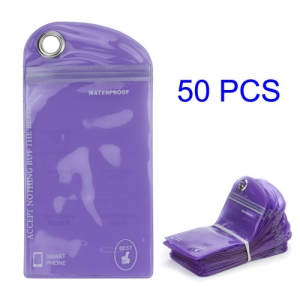 50PCS/Pack Plastic Zip-lock Packaging Bag with Hang Hole for iPhone 5 Samsung i9300 Cases, Size: 16 x 9.5cm - Purple