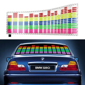 EL Panel Music Sound Activated Car Sticker Equalizer Glow Flash Light, 70cm x 16cm