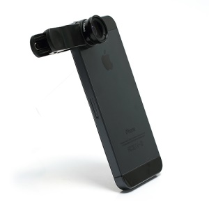 Universal Clip 3 in 1 Fisheye-lens &amp; Wide-angle &amp; Macro Lens Kit for iPhone / iPad / Samsung / HTC / LG Phone - Black