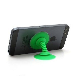 Dual Suction Silicone Stand Holder Cable Winder for iPhone Smartphones etc - Green