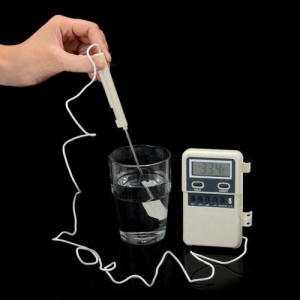 Portable PT-2 Digital 1.7'' LCD Multi Thermometer w/ Stainless Steel Sensor Probe