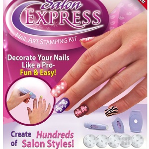 Hot Salon Express Professional Nail Art Stencil Stamping Kit