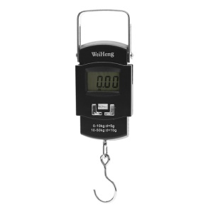 50kg/10g Portable Shopping Fishing Luggage Electronic Hanging Scale with Thermometer
