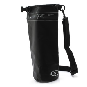 5L Outdoor Durable Waterproof Dry Bag Pouch with Shoulder Strap - Black