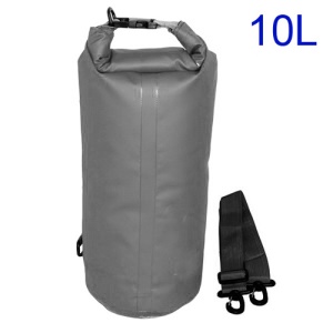 10 Litres Universal Outdoor Waterproof Dry Tube Bag Pouch with Shoulder Strap - Grey