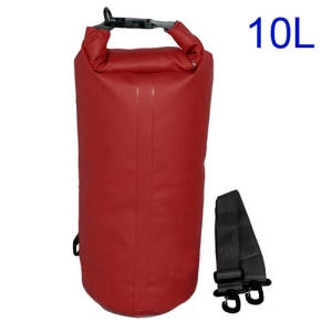 10 Litres Universal Outdoor Waterproof Dry Tube Bag Pouch with Shoulder Strap - Red