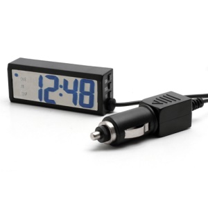LED10 Digital Multifunction LED Car Clock Calendar Thermometer with Cigarette Lighter Plug