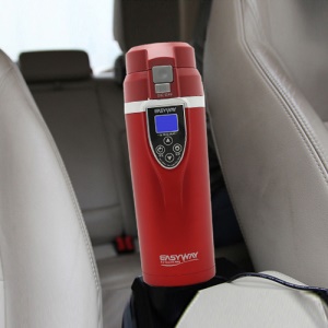Easyway Car Heated Warm Stainless Steel Electric Mug Kettle Cup FCC-350C - Red