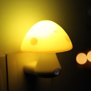 Light Control Mushroom Lamp Energy Saving LED Wall Night Bulb 220V 0.2W