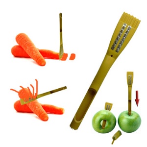 Yellow 5 in 1 Kitchen Apple Corer Potato Carrot Peeler Cutter Slicer Shredder Grater Tool