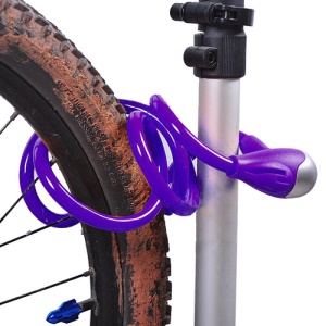 Tonyon Bicycle Cycling Coil Cable Lock Accessory + Lock  Holder  + 2 Keys - Purple