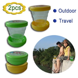 2 Pcs Portable Retractable Magic Cup for Travel or On Business