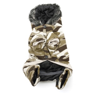 Winter Camouflage Coat Dog Pet Clothes Warm Dog Clothing Hooded Cloth, Size: M