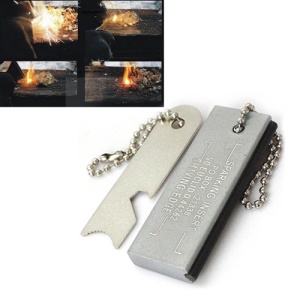 3 in 1 Outdoor Survival Magnesium Flint Fire Starter Ruler Bottle Opener Tool