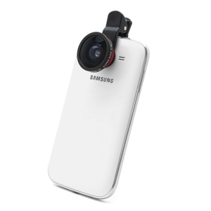Black Clip Super Wide 0.4X Camera Lens for iPhone / iPad / Samsung / HTC / LG Phone