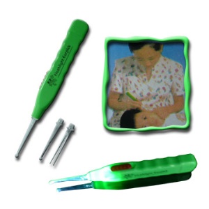 Flashlight EarPick Ear Wax Remover Curette + Tweezers