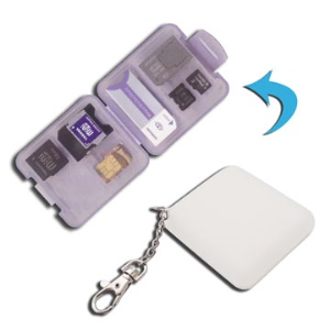 Portable Mini Micro SD SIM Memory Card Holder Case with Keychain