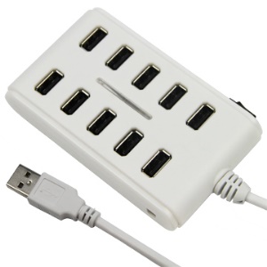 Top-quality 10 Ports High-Speed USB2.0 HUB for PC Laptop AC Adapter