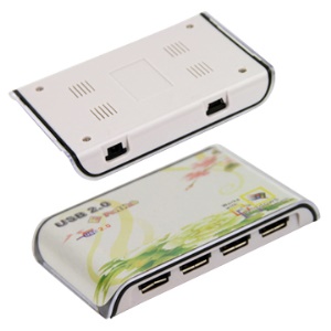 Top-quality 4 Ports High-Speed USB2.0 HUB for PC Laptop AC Adapter