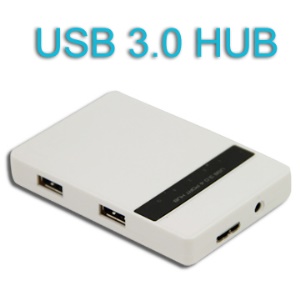 White USB 3.0/2.0 4 Port  Hub ,Super Speed 5Gbps