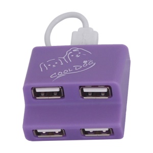 Ladder Style 4-Port USB2.0 USB Hub for PC Laptop - Purple