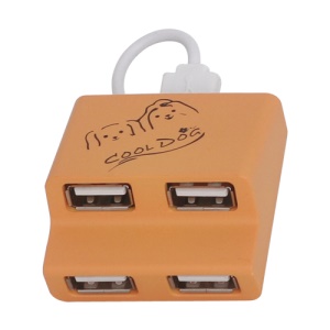 Ladder Style 4-Port USB2.0 USB Hub for PC Laptop - Pastel Yellow