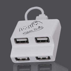 Ladder Style 4-Port USB2.0 USB Hub for PC Laptop - White