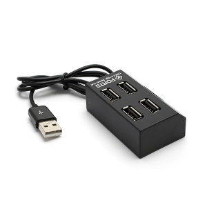 480Mbps Hi-Speed 4-Port USB2.0 Hub for Laptop PC - Black